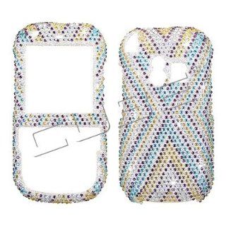 PALM Centro 690/685   X CROSS Design   Brown/Yellow/Blue/Silver   Full Rhinestones/Diamond/Bling/Diva   Hard Case/Cover/Faceplate/Snap On/Housing: Cell Phones & Accessories