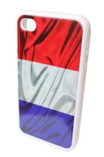 GO IC696 Classic Antique Rustic France Flag Silicone Protective Hard Case for iPhone 4/4S   1 Pack   Retail Packaging   White: Cell Phones & Accessories