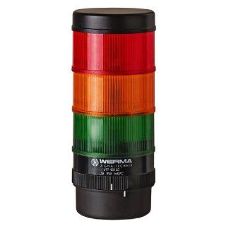 Werma 697 400 55 Kompakt 71 LED Light Signal Tower with Tube Mounting, 24VDC, Red/Yellow/Green: Tower Stack Lights: Industrial & Scientific