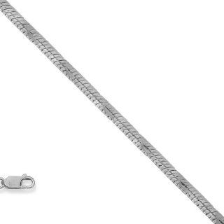 14k Solid White Gold 1 mm (3/64 Inch) Diamond Cut Snake Chain 20" w/ Lobster Claw Clasp: Jewelry