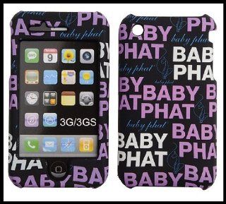 iPhone 3G 3GS Baby Phat (Licensed) Hard Shell Snap on Cover Case Repeat Word "Baby Phat" Design + Clear Screen Protector: Cell Phones & Accessories