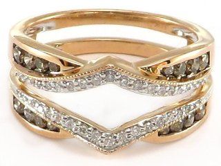 Cognac Diamond Ring Wrap Guard Enhancer Insert Rose Gold Jewelry