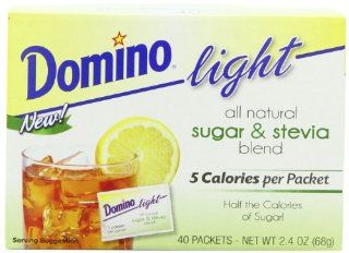 Domino Light All Natural Sugar and Stevia Blend Packets, 40 Count (Pack of 12) : Sugar Substitute Products : Grocery & Gourmet Food