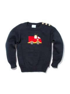 Intarsia Fire Truck Sweater by Bella Bliss