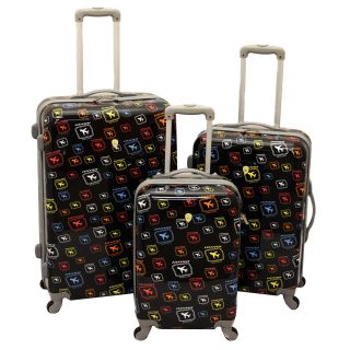 Dejuno Airplane 3 piece Hardside Spinner Luggage Set