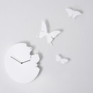 Diamantini & Domeniconi Butterfly Wall Clock 392 Color: White