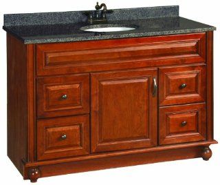 Design House 538561 48 Inch by 21 Inch Montclair Fully Assembled 1 Door/4 Drawer Vanity, Chestnut: Home Improvement