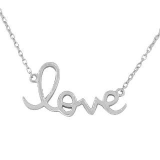 Sterling Silver White Gold Love Heart Charm Womens Girls Pendant Necklace My Daily Styles Jewelry