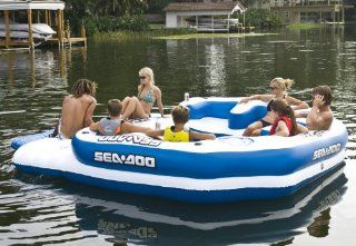 Sea Doo Mega Island 8 Person Inflatable Party Raft w/4 Speaker Music System: Toys & Games