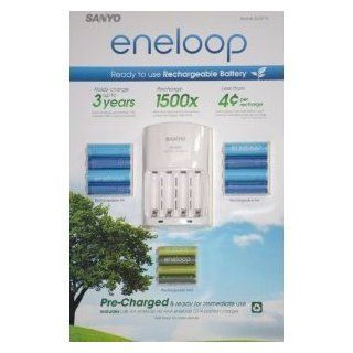Sanyo Eneloop Power Pack with Battery Charger, 12 AA & 6 AAA Batteries Plus 4 C & 4 D Size Adapter: Electronics