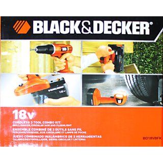 Black & Decker BD18VBFK 18V Cordless Drill, Circular Saw, and Light Combo Kit   Power Tool Combo Packs  