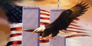 Airbrushed License Plate   American Flag   Eagle   9 11 License Plate   #713: Automotive