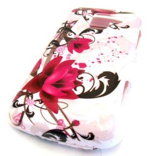 LG VM701 Optimus Pink Lotus Flower Pastel Slider Design GLOSS Hard Case Cover Skin Protector Virgin Mobile: Cell Phones & Accessories