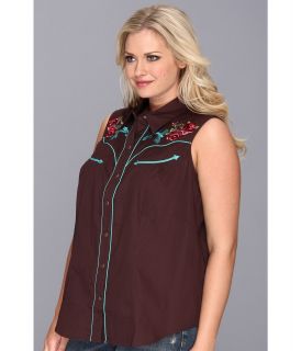 Roper Plus Size 100 Ctn Twill w/ Thistle Roses Emb Brown