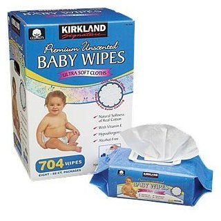 Premium Unscented Baby Wipes   a box of 704: Health & Personal Care