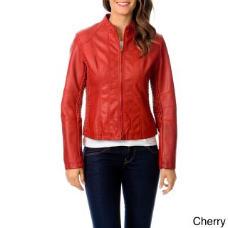 Hawke and Co Hawke   Co Womens Leatherette Side Rouched Jacket Red Size S (4 : 6)