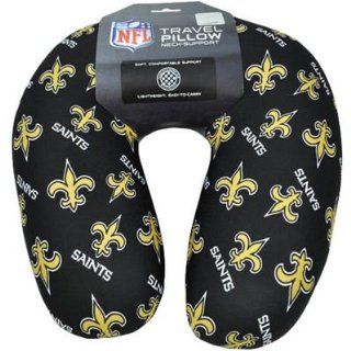 NFL New Orleans Saints Soft Microbead Travel Neck Support Airplane Pillow Black : Sports & Outdoors