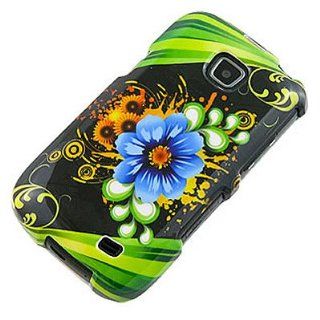 For Samsung Galaxy Proclaim S720C Illusion i110 Hard Design Cover Case+LCD Screen Protector+Car Charger Aqua Flower: Cell Phones & Accessories