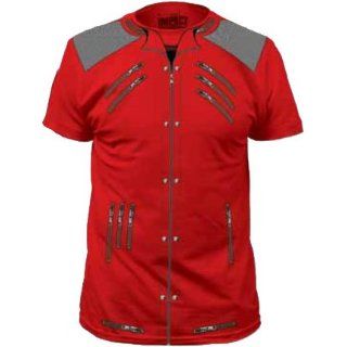Michael Jackson 80's Pop Jacket Red Adult Costume T shirt (Adult XX Large): Clothing
