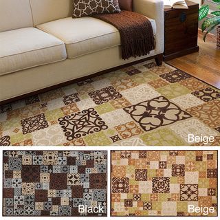 Hand woven Damask Routt Contemporary Geometric Area Rug (4 X 57)