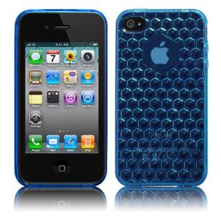 Cbus Wireless Blue Honeycomb Pattern 3D TPU Flex Gel Case / Skin / Cover for Apple iPhone 4S / 4G: Cell Phones & Accessories