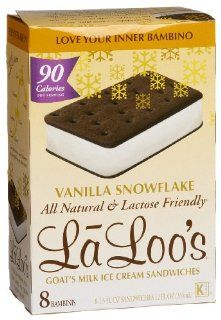 Laloo's Goat's Milk Ice Cream, Bambinis Ice Cream Sandwich, 8 Count Sandwiches (Pack of 4) : Grocery & Gourmet Food