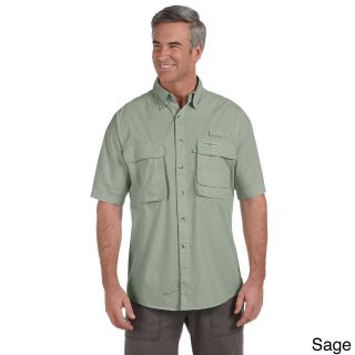 Hook and Tackle Hook   Tackle Mens Gulf Stream Short Sleeve Fishing Shirt Green Size XXL