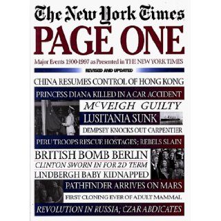 Page One Major Events, 1900 1997, as Presented in the New York Times New York Times 9781578660063 Books