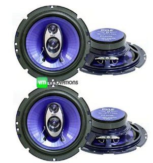 4) NEW Pyle PL63BL 6.5" 720 Watt 3 Way Car Audio Coaxial Speakers Blue Stereo : Vehicle Speakers : Car Electronics