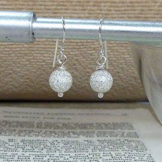 handmade silver sparkly bead earrings by handmade silver by helle