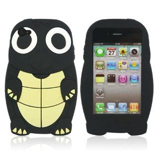 Black Turtle Designs Silicone Case for Apple iPhone 4 / 4S+ Free Screen Protector and Charge USB Cable (1871 7) Cell Phones & Accessories