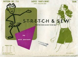 Stretch & Sew Pattern 725 ~ Ladies' Pants Skirt / Culottes / Skort ~ Hip 30 40