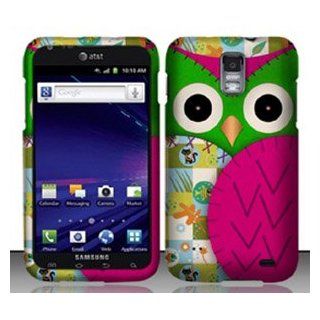 3 Items Combo For Samsung Galaxy S 2 Skyrocket i727 (AT&T) Colorful Pink Owl Design Hard Case Snap On Protector Cover + Free Mini Stylus Pen + Free American Flag Pin: Cell Phones & Accessories