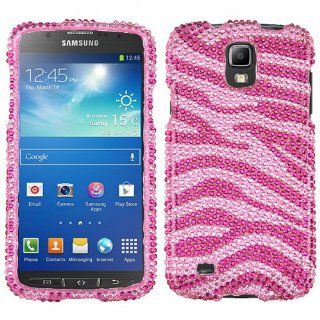 MyBat Diamante Protector Cover for Samsung i537 (Galaxy S4 Active)   Retail Packaging   Zebra Skin (Pink/Hot Pink): Cell Phones & Accessories