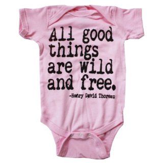 Happy Family All Good Things Are Wild and Free Light Pink Baby Girl Bodysuit (0 6 Months) : Infant And Toddler Bodysuits : Baby