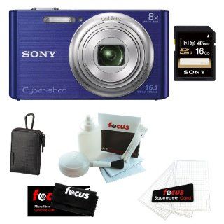 Sony DSCW830/B DSCW830 W830 20.1 Digital Camera with 2.7 Inch LCD (Black) + Sony Flip Style Case Black + Focus Universal Memory Card Reader + Focus 5 Piece Deluxe Cleaning and Care Kit + Accessory Kit : Point And Shoot Digital Camera Bundles : Camera &