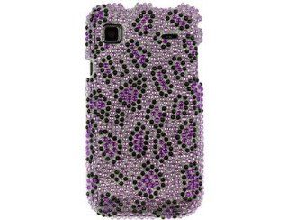 Hard Diamond Phone Protector Case Purple/Black Leopard For Samsung Vibrant: Cell Phones & Accessories