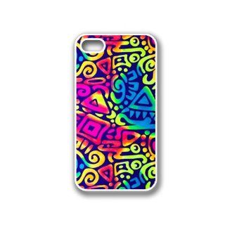 CellPowerCasesTM Aztec Rainbow iPhone 4 Case White   Fits iPhone 4 & iPhone 4S: Cell Phones & Accessories