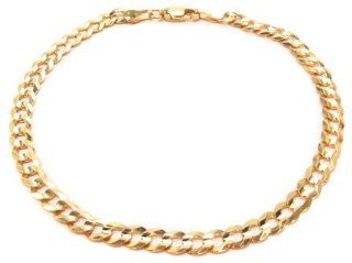 14k Italy Yellow Gold 4.6mm Cuban Curb Link Chain Bracelet 7.5" Inches: Jewelry
