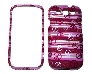 Yellow Pink Red Peace Heart Design Snap on Protective Cover Case for Samsung Galaxy S3 i9300 SGH i747: Cell Phones & Accessories