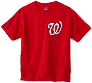MLB Majestic Washington Nationals Youth Wordmark T Shirt   Red : Sports Fan T Shirts : Sports & Outdoors