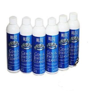 6 Pack   (8oz) BLITZ Concentrated Jewelry Cleaning Solution   Ideal for use with Ultrasonic Cleaners   Jewelry Rolls