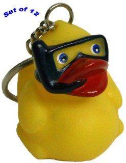 Waddlers Themed Snorkel Mini Rubber Duck Key Chain Party Gift Pack of 12 : Other Products : Everything Else