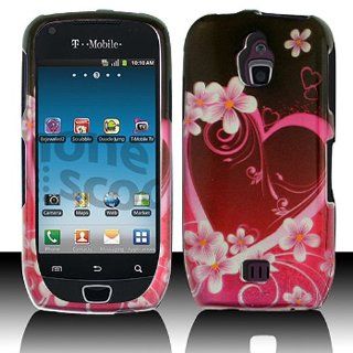 Hot Pink Heart Flower Hard Cover Case for Samsung Exhibit 4G SGH T759: Cell Phones & Accessories
