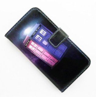 Tardis Blue Police Call Box Pattern Slim Wallet Card Flip Stand Leather Pouch Case Cover For Samsung Galaxy S IV/S4 GT I9500 Cell Phones & Accessories