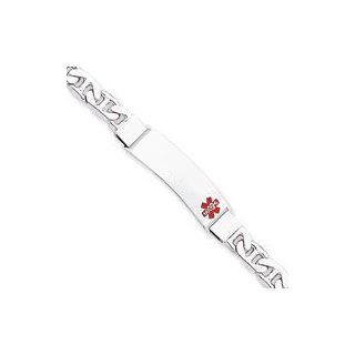 Sterling Silver Medical ID Bracelet Anchor Link   8 Inch   Lobster Claw   JewelryWeb: Jewelry