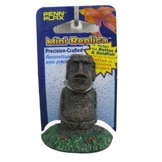 Penn Plax Easter Island Statue Aquarium Resin  Aquarium Decor Ornaments 
