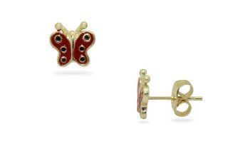 Gold Plated Lil' Butterfly Earrings Jewelry