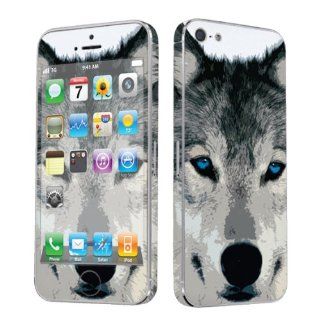 Apple iPhone 5 Full Body Vinyl Decal Protection Sticker Skin Wolf By Skinguardz Cell Phones & Accessories