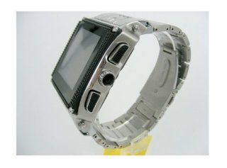 1.5" W818 Waterproof Stainless Steel Touch Screen Unlocked Mobile Phone Wrist Watch Hidden Camera Bluetooth Java  sliver: Cell Phones & Accessories